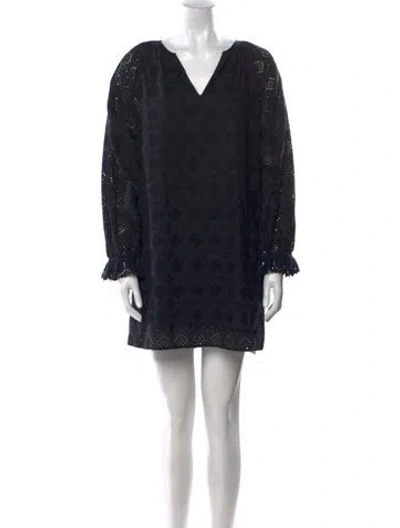 Pre-owned Vanessa Bruno V-neck Mini Dress In Black