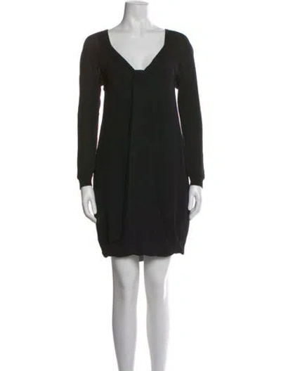 Pre-owned Vanessa Bruno V-neck Mini Dress In Black