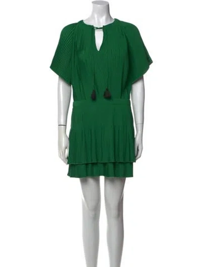 Pre-owned Vanessa Bruno V-neck Mini Dress In Green