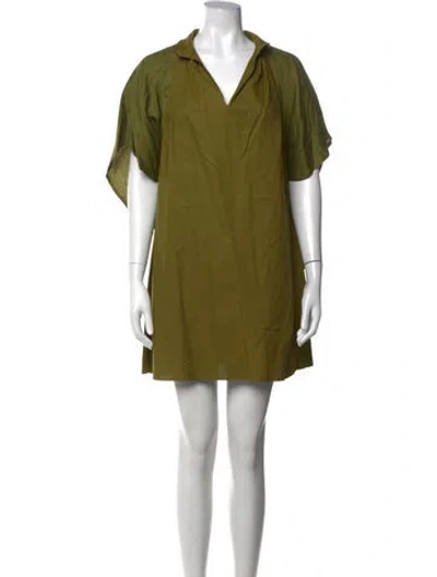 Pre-owned Vanessa Bruno V-neck Mini Dress In Green