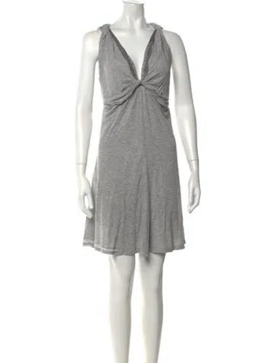 Pre-owned Vanessa Bruno V-neck Mini Dress In Grey