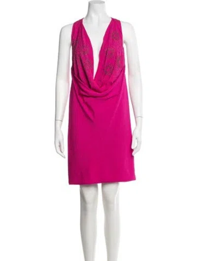 Pre-owned Vanessa Bruno V-neck Mini Dress In Pink