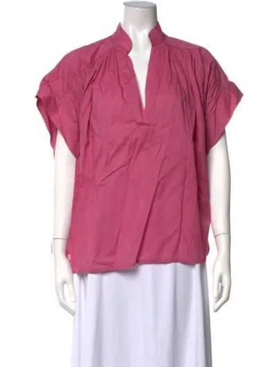 Pre-owned Vanessa Bruno V-neck Short Sleeve Blouse In Pink