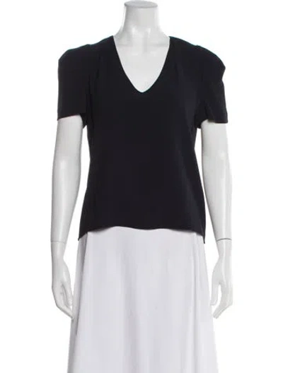 Pre-owned Vanessa Bruno V-neck Short Sleeve Top In Blue