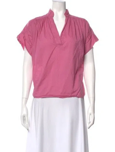 Pre-owned Vanessa Bruno V-neck Short Sleeve Top In Pink
