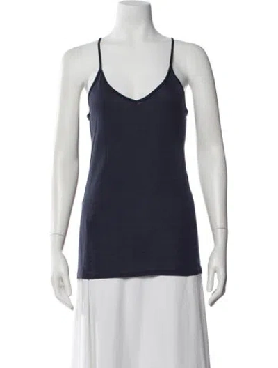 Pre-owned Vanessa Bruno V-neck Sleeveless Top In Blue