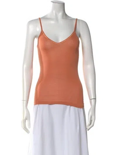 Pre-owned Vanessa Bruno V-neck Sleeveless Top In Orange