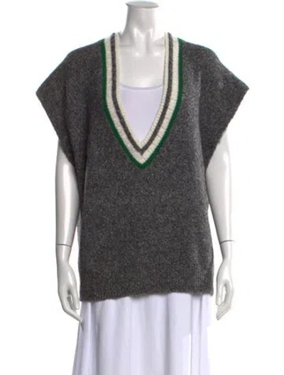 Pre-owned Vanessa Bruno V-neck Sweater In Gray