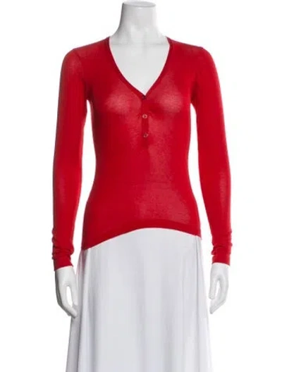 Pre-owned Vanessa Bruno V-neck Sweater In Red