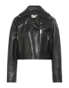 Vanessa Bruno Woman Jacket Black Size 8 Lambskin In Black