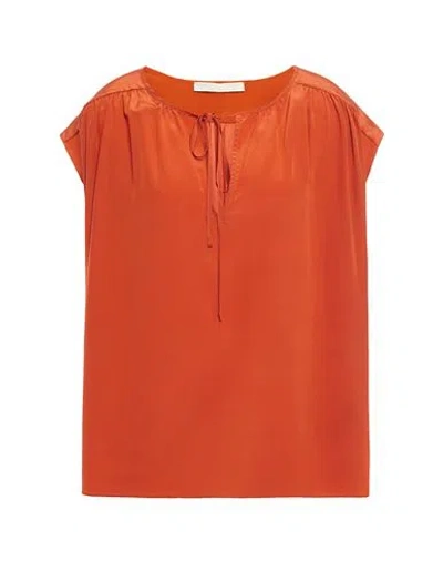 Vanessa Bruno Woman Top Orange Size 8 Silk