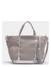 Vanessa Bruno Petit Cabas Tote In Grey Linen And Sequins In Grey