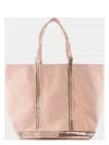 Vanessa Bruno Large Cabas Sequin-trimmed Tote Bag In Pink