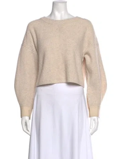 Pre-owned Vanessa Bruno Wool Bateau Neckline Sweater In Neutrals