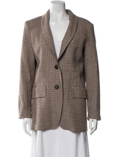 Pre-owned Vanessa Bruno Wool Houndstooth Print Blazer In Brown