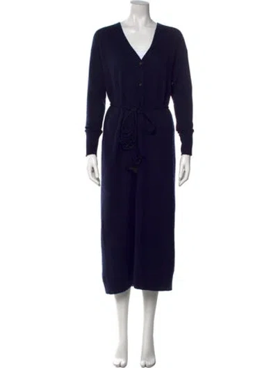 Pre-owned Vanessa Bruno Wool Long Dress In Blue