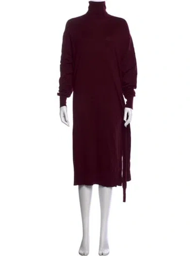 Pre-owned Vanessa Bruno Wool Long Dress In Burgundy