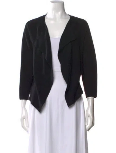 Pre-owned Vanessa Bruno Wool Open Front Sweater In Black