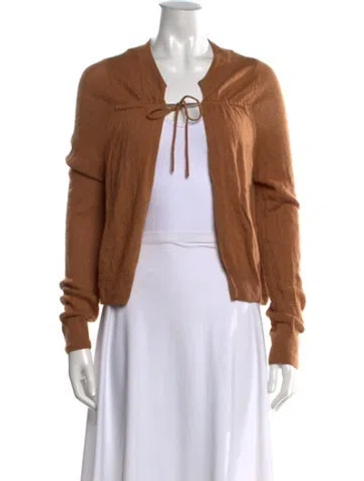 Pre-owned Vanessa Bruno Wool Open Front Sweater In Brown