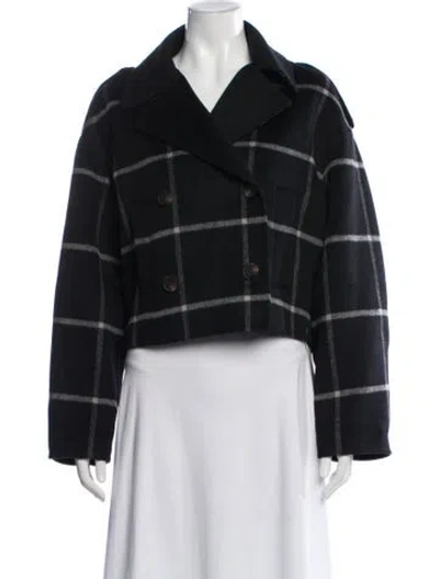 Pre-owned Vanessa Bruno Wool Plaid Print Jacket In Black