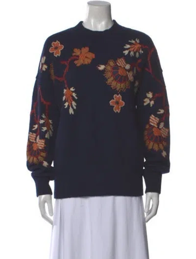 Pre-owned Vanessa Bruno Wool Printed Sweater In Blue