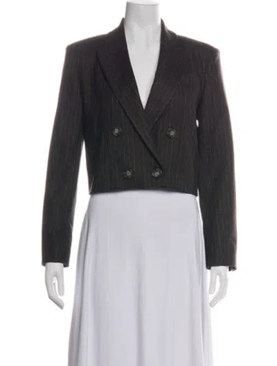 Pre-owned Vanessa Bruno Wool Striped Blazer In Black