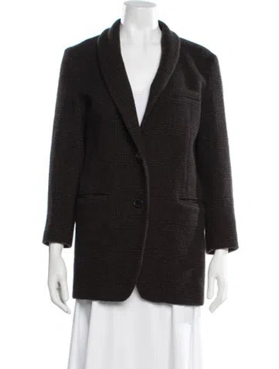 Pre-owned Vanessa Bruno Wool Tweed Pattern Blazer In Brown