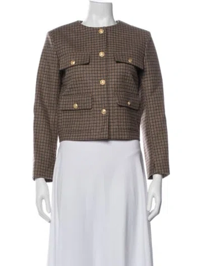 Pre-owned Vanessa Bruno Wool Tweed Pattern Jacket In Brown