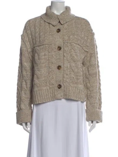 Pre-owned Vanessa Bruno Wool Tweed Pattern Sweater In Neutral