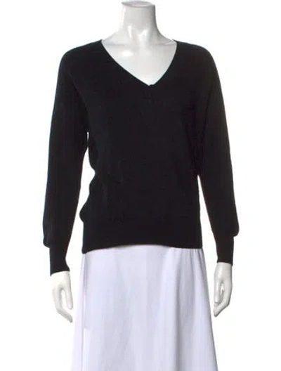 Pre-owned Vanessa Bruno Wool V-neck Sweater In Black