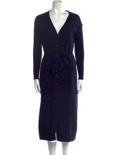 Pre-owned Vanessa Bruno Wool V-neck Sweater In Blue