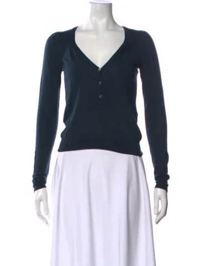 Pre-owned Vanessa Bruno Wool V-neck Sweater In Blue