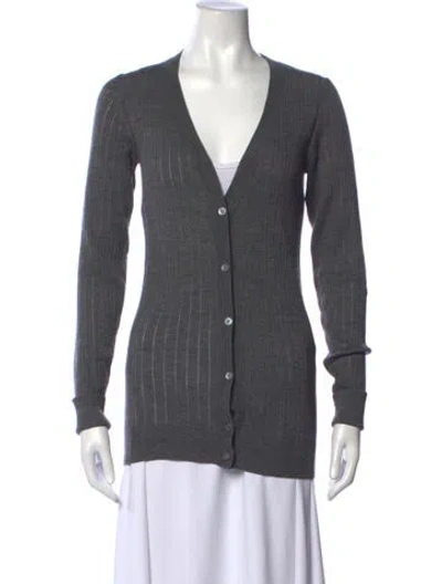 Pre-owned Vanessa Bruno Wool V-neck Sweater In Grey