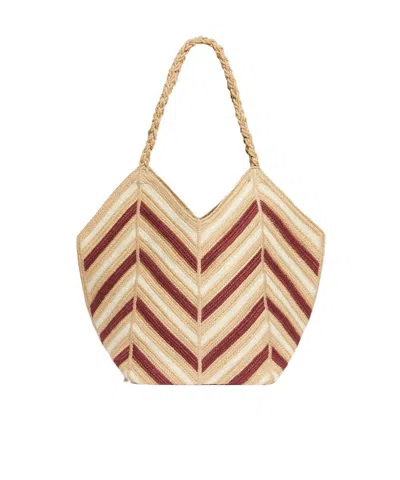 Vanessa Bruno Woven Shoulder Bag In Nude