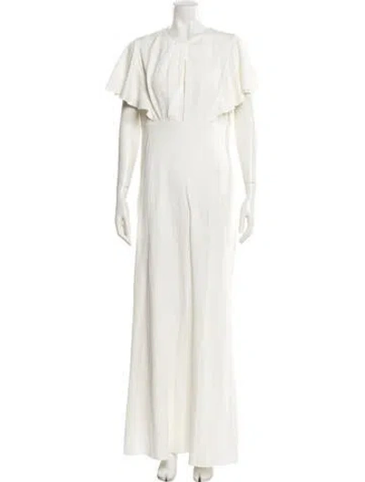 Pre-owned Vanessa Cocchiaro Crew Neck Long Dress W/ Tags In White