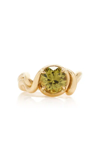 Vanessa Fernández 18k Yellow Gold Mali Garnet Round Ring