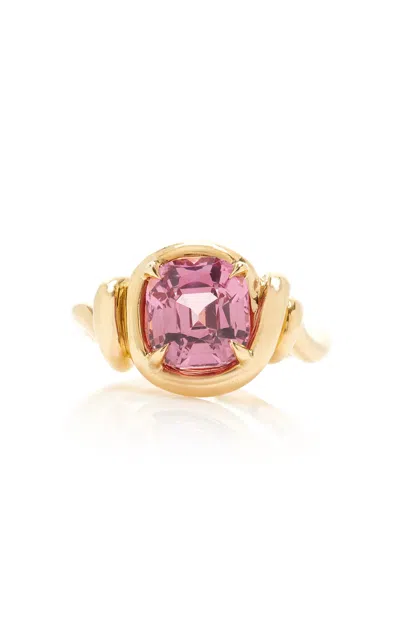 Vanessa Fernández 18k Yellow Gold Pink Spinel Tajik Cushion Ring