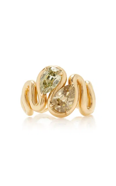 Vanessa Fernández 18k Yellow Gold Toi Et Moi Pear Diamond Ring