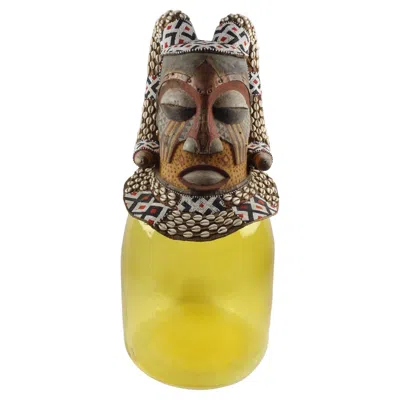 Pre-owned Vanessa Mitrani Verre Soufflé - Masque Kuba-congo - Bois, Perles, Cauris - Circa 1975 In Brown