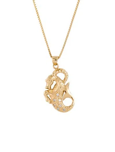 Pre-owned Vanessa Mooney Cubic Zirconia The Capricorn Star Sign Necklace, 20" In Multicolor