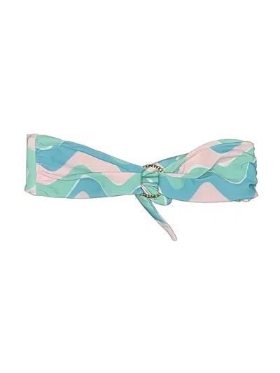 Pre-owned Vanessa Mooney Swimsuit Top Blue Print Pattern Swimwear
