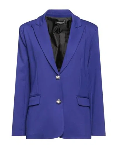 Vanessa Scott Woman Blazer Dark Purple Size S Viscose, Polyamide, Elastane