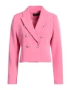 Vanessa Scott Woman Blazer Fuchsia Size M Polyester, Elastane In Pink