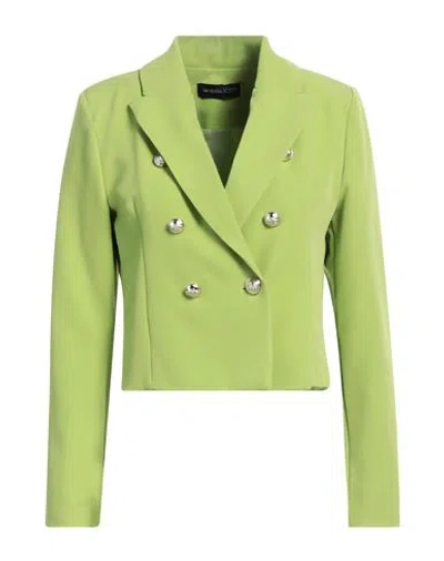 Vanessa Scott Woman Blazer Green Size L Polyester, Elastane