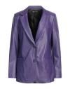 Vanessa Scott Woman Blazer Purple Size S Viscose, Polyurethane In Purple