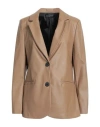 Vanessa Scott Woman Blazer Sand Size S Viscose, Polyurethane In Beige
