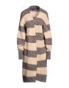 Vanessa Scott Woman Cardigan Beige Size S Acrylic, Polyamide, Wool, Mohair Wool In Beige