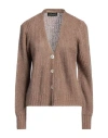 Vanessa Scott Woman Cardigan Camel Size Onesize Acrylic, Polyamide, Mohair Wool In Brown