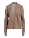 Vanessa Scott Woman Cardigan Camel Size Onesize Acrylic, Polyamide, Mohair Wool In Beige