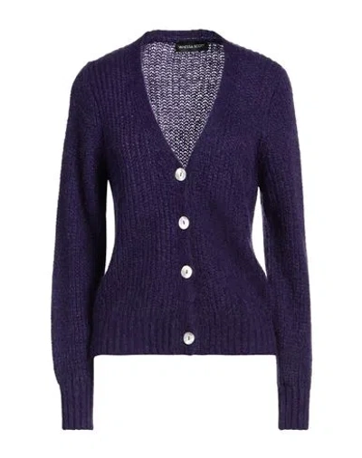Vanessa Scott Woman Cardigan Purple Size Onesize Acrylic, Polyamide, Mohair Wool In Purple